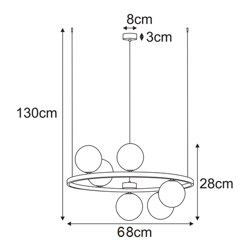 Lampa wisząca K-5697 z serii SATURNO 10