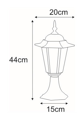 Lampa ogrodowa stojąca K-5009S CZARNY z serii STANDARD 8