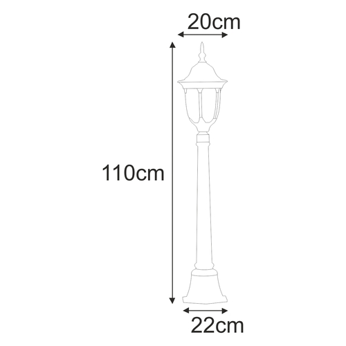 Lampa ogrodowa stojąca K-6007A/L CZARNY z serii VASCO 9