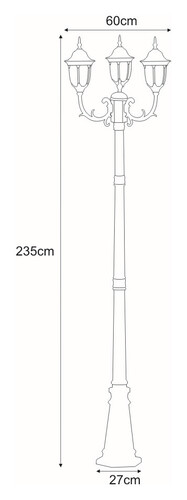 Lampa ogrodowa stojąca K-7007A2/3N CZARNY z serii VASCO 8