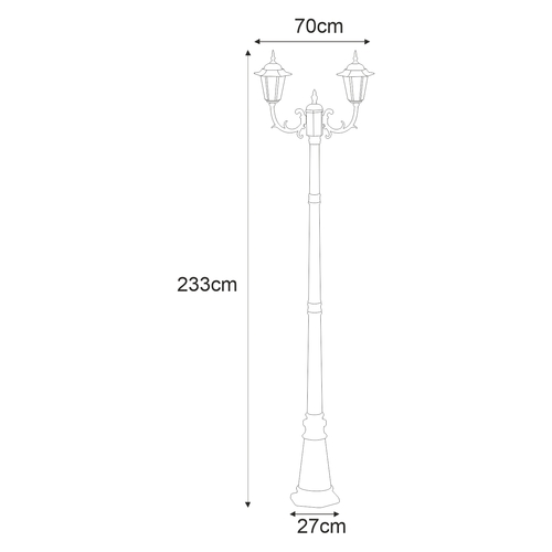Lampa ogrodowa stojąca K-7064A2/2 CZARNY z serii STANDARD 8