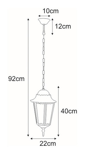 Lampa ogrodowa wisząca K-5006H CZARNY z serii LOZANA 10