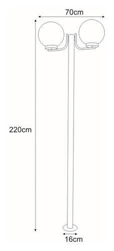 Lampa ogrodowa stojąca K-LP270-2200 z serii ANA 10