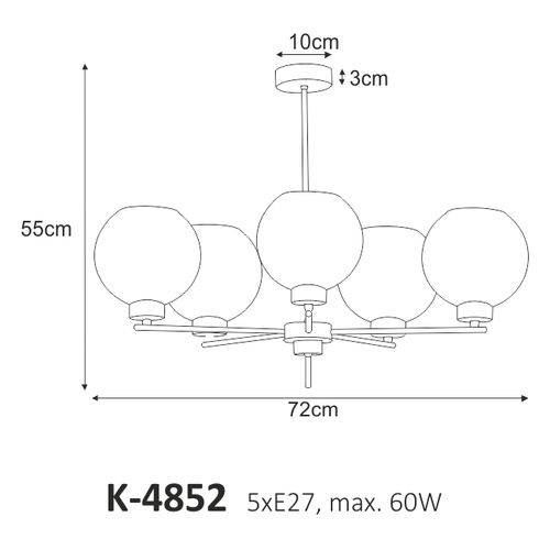 Lampa sufitowa K-4852 z serii ALDAR 9