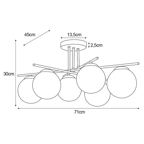 Lampa sufitowa K-6044 z serii RAYA 8