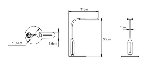Lampka biurkowa K-BL1072 BIAŁY z serii MIDA 10