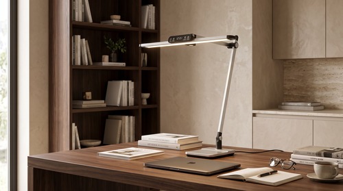 Lampka biurkowa LED K-BL1321 SREBRNY z serii ARES 3