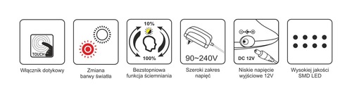 Lampka biurkowa LED K-BL1527 BIAŁY z serii BOLEK 9