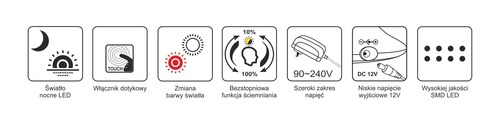 Lampka biurkowa LED K-BL1301 BIAŁY z serii TOLA 9