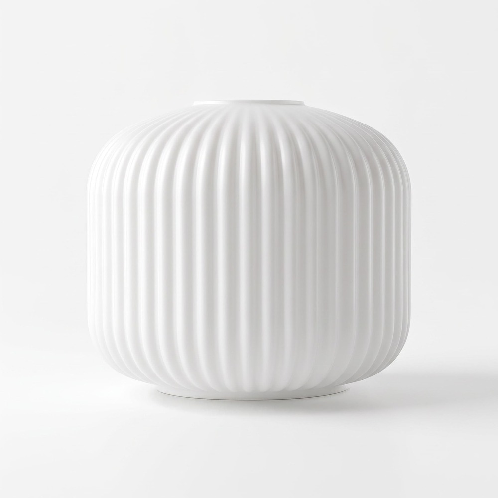 Very small grooved barrel lampshade – white 1