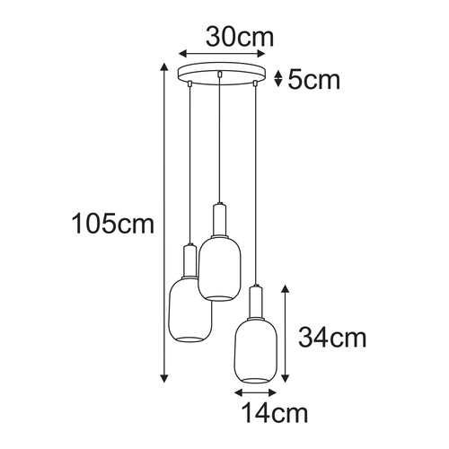 Lampa wisząca K-5887 z serii HIRO 1